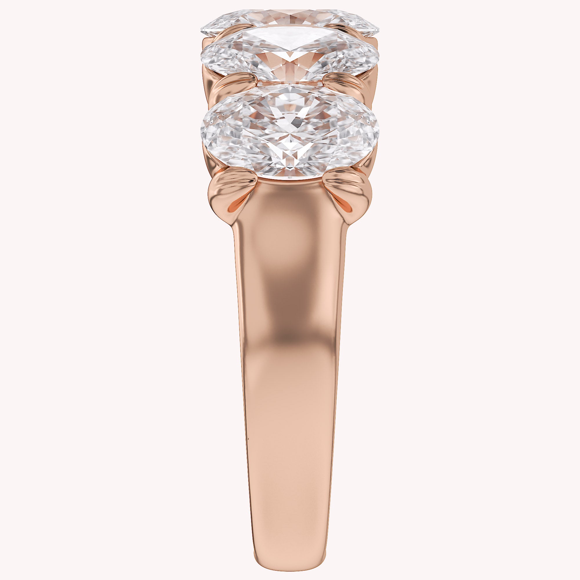Oval-Cut Half-Eternity Ring | Lab-Grown Diamond