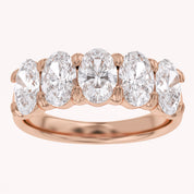 Oval-Cut Half-Eternity Ring | Lab-Grown Diamond