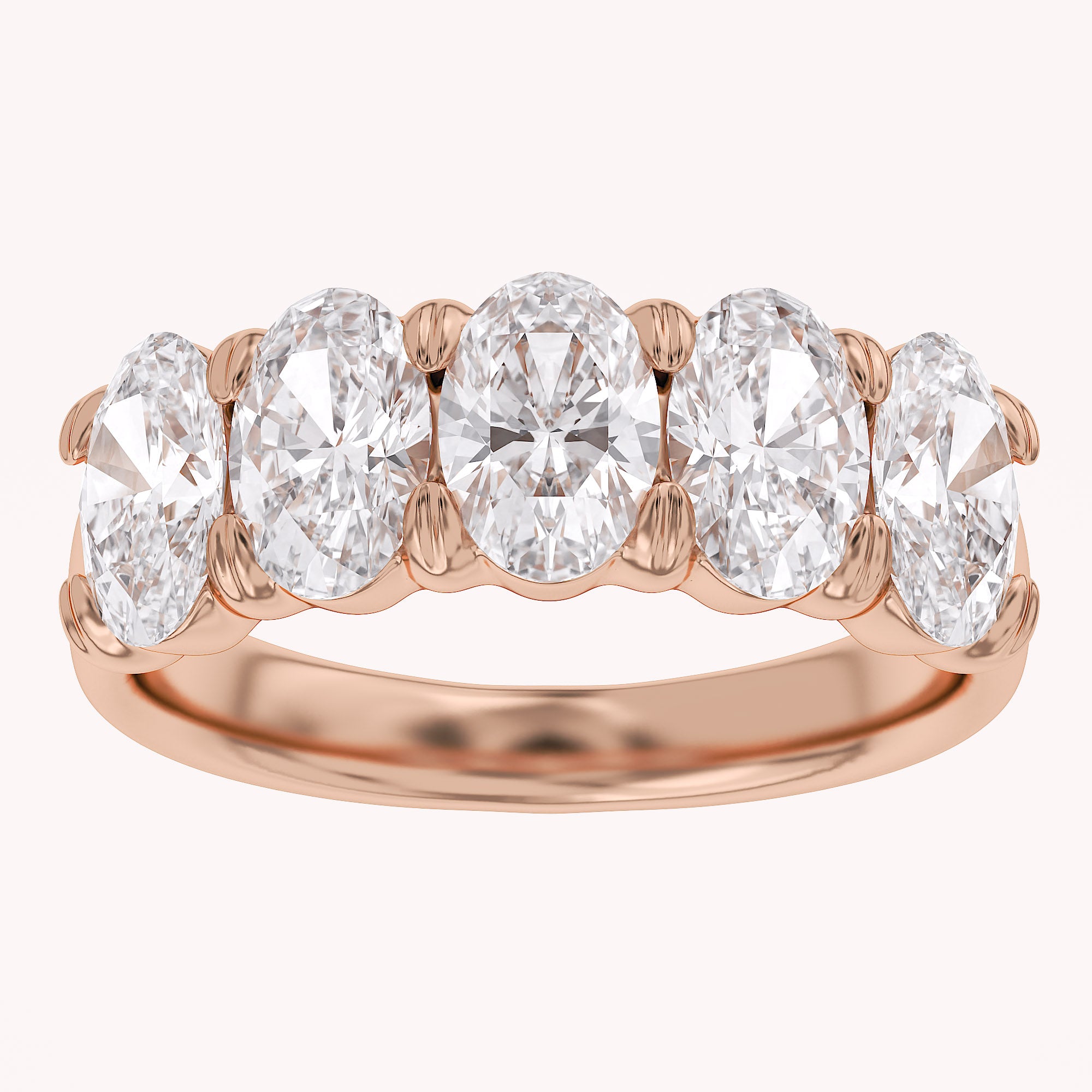 Oval-Cut Half-Eternity Ring | Lab-Grown Diamond