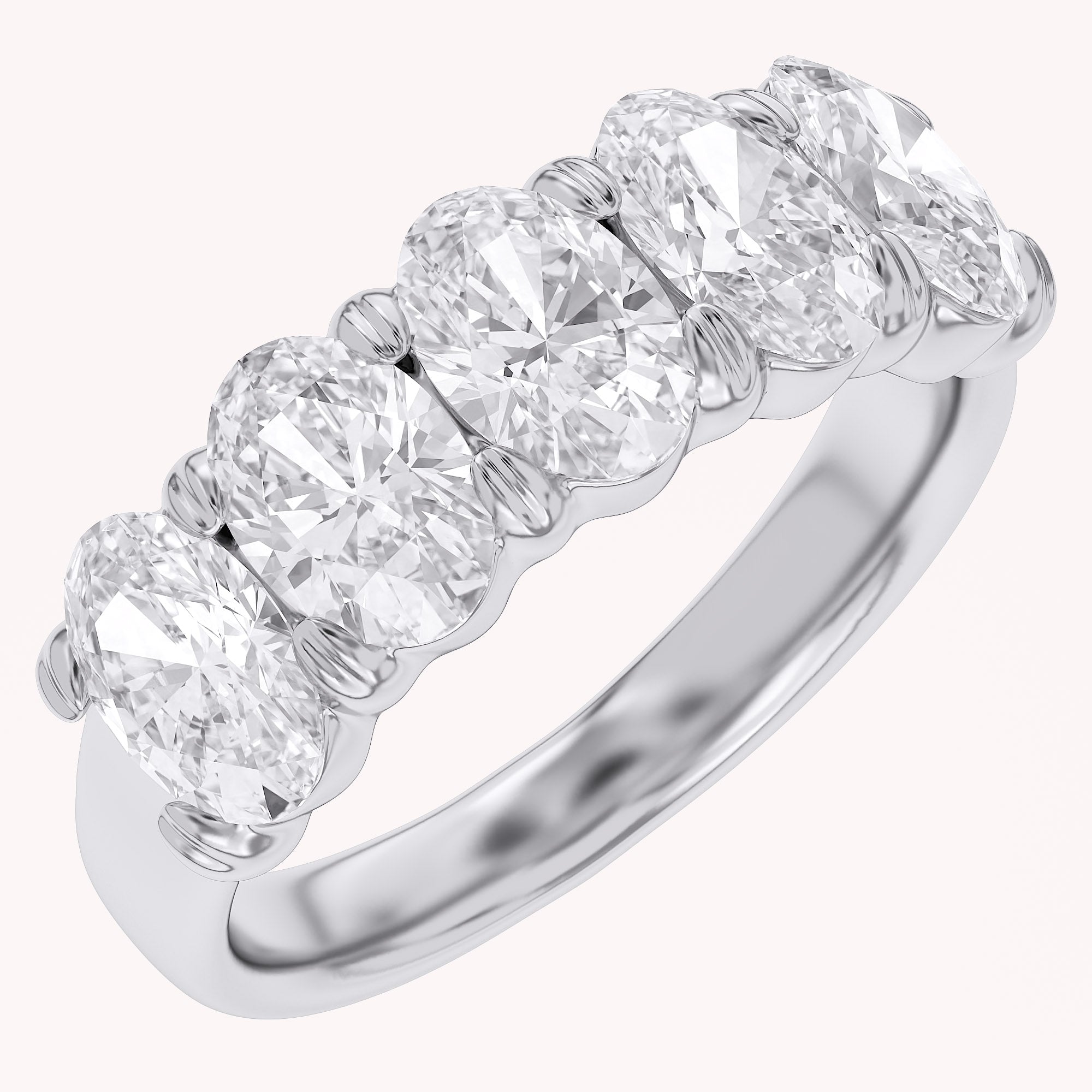 Oval-Cut Half-Eternity Ring | Lab-Grown Diamond