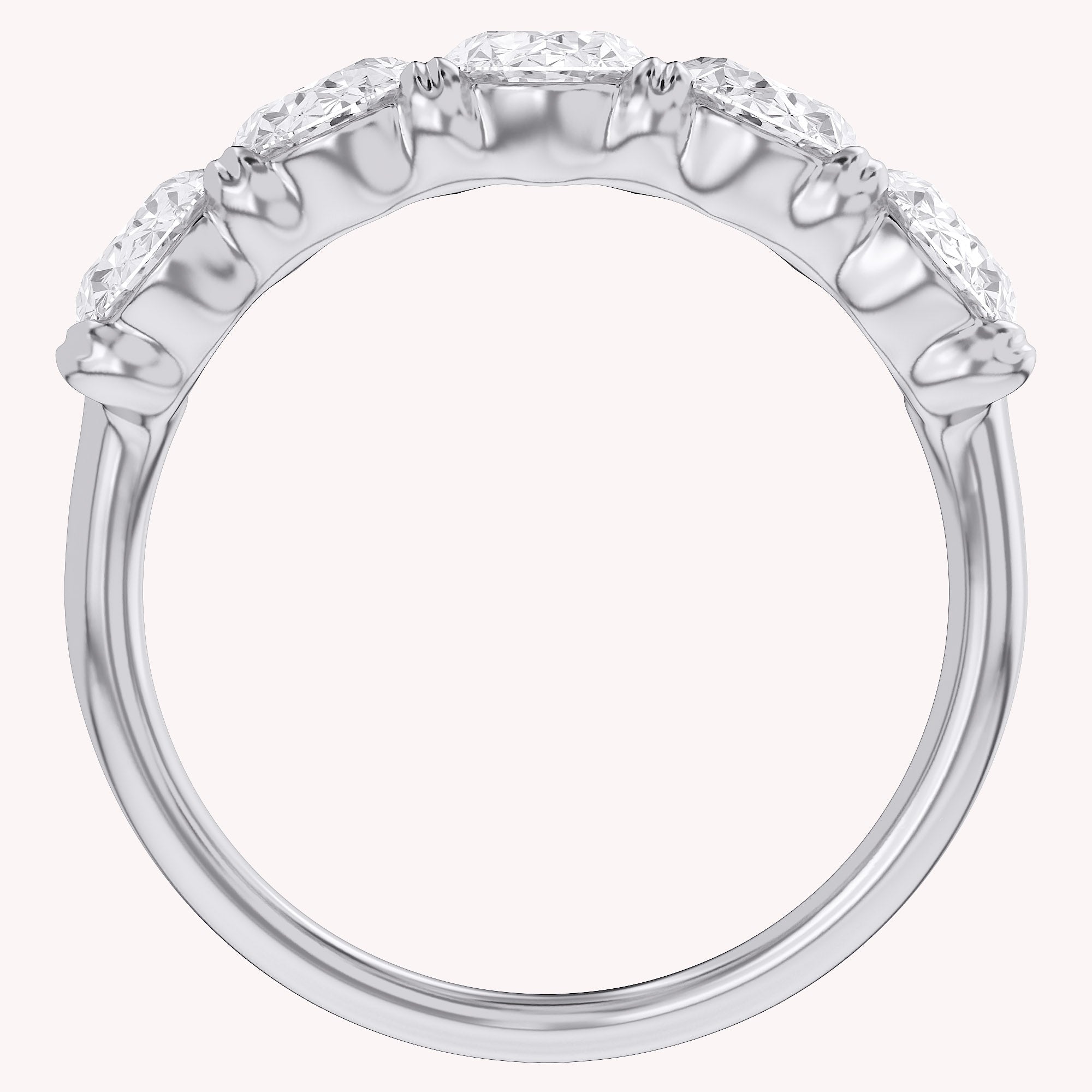 Oval-Cut Half-Eternity Ring | Lab-Grown Diamond