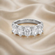 Oval-Cut Half-Eternity Ring | Lab-Grown Diamond