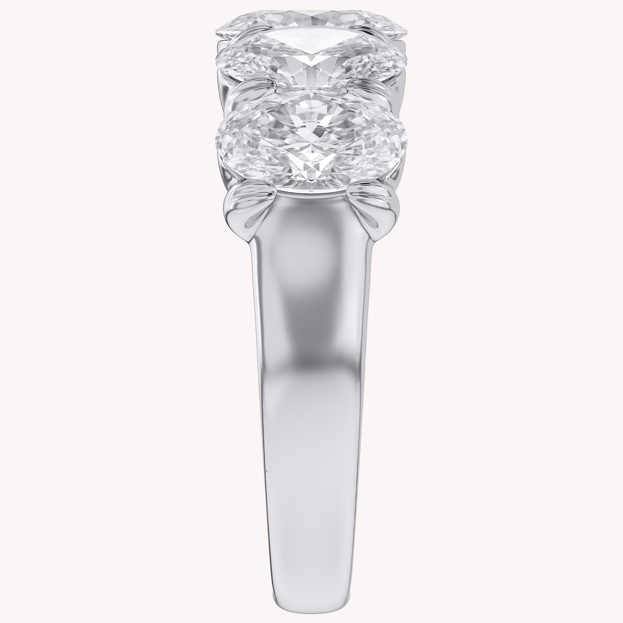 Oval-Cut Half-Eternity Ring | Lab-Grown Diamond