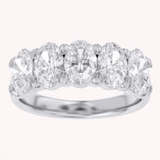 Oval-Cut Half-Eternity Ring | Lab-Grown Diamond
