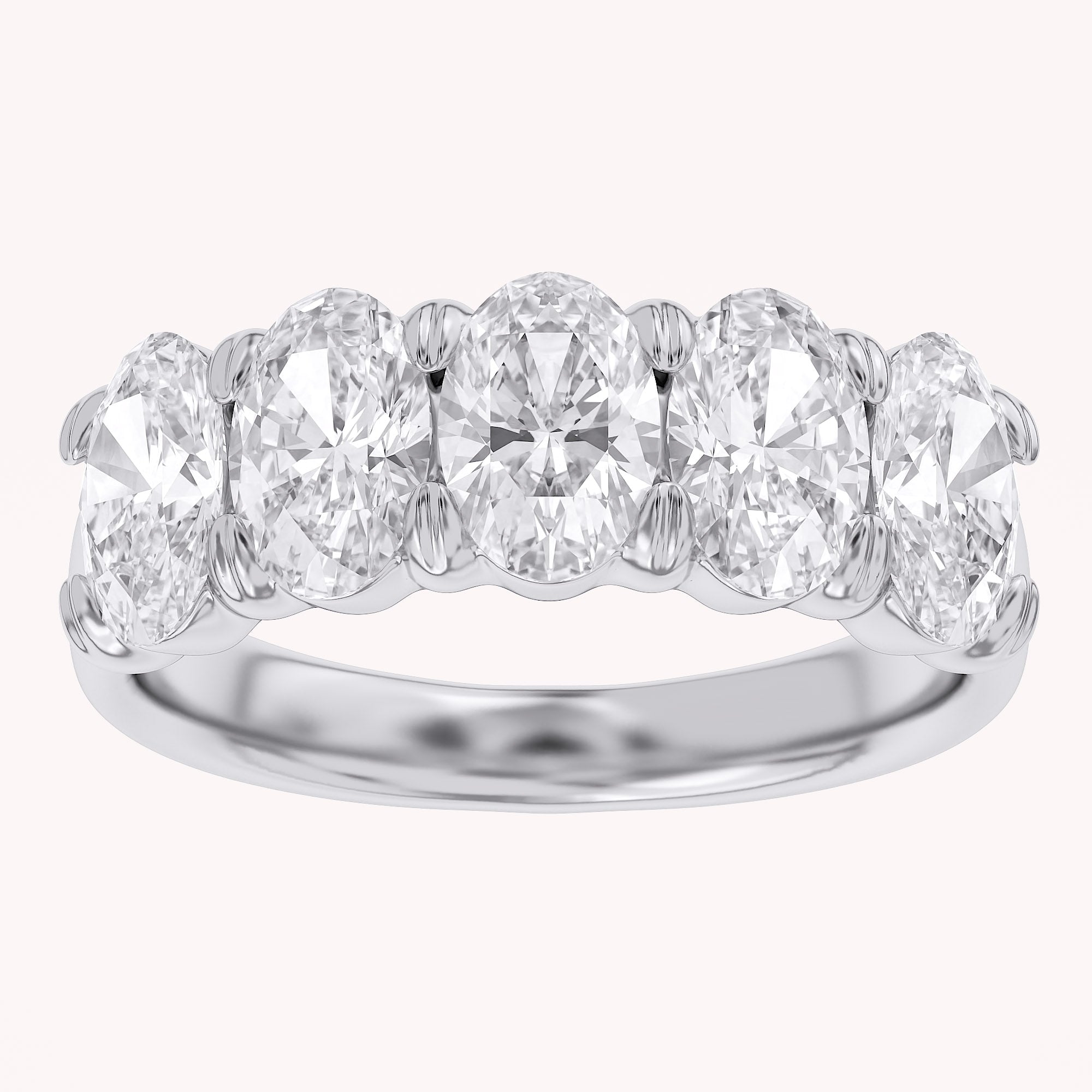 Oval-Cut Half-Eternity Ring | Lab-Grown Diamond