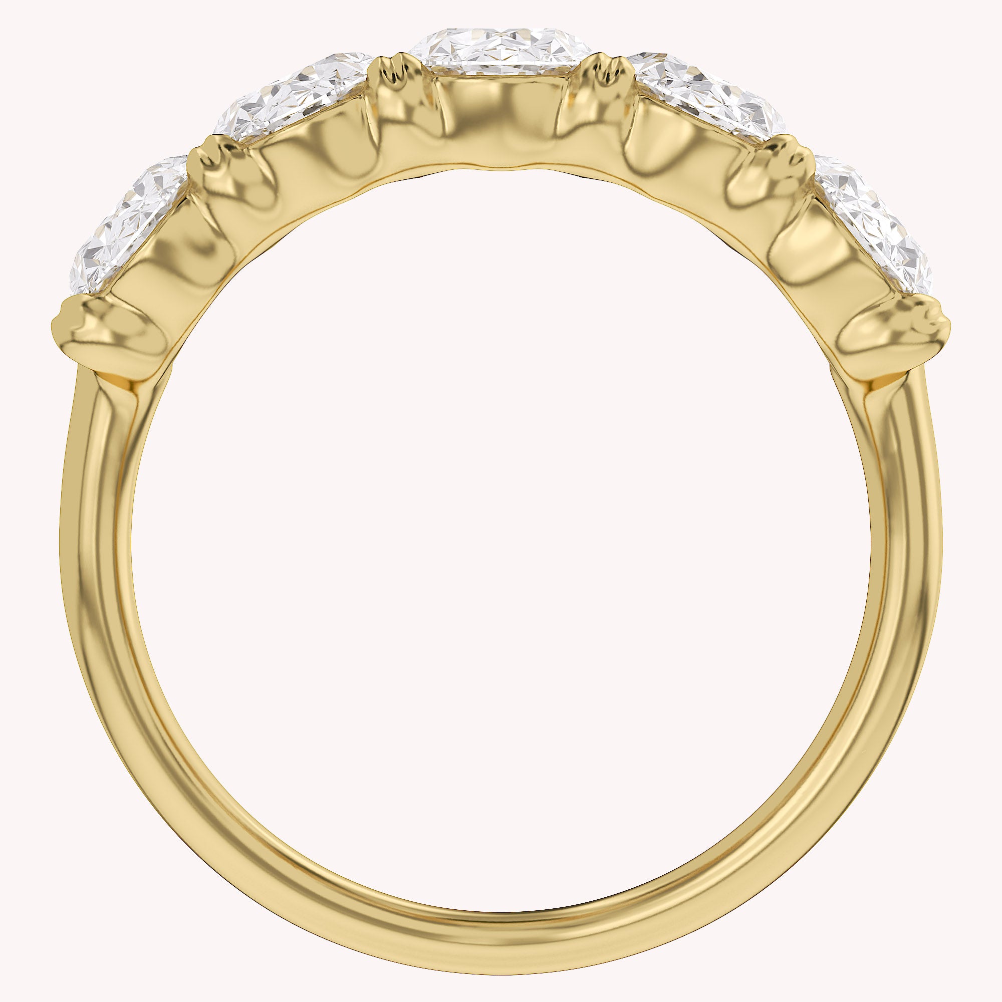 Oval-Cut Half-Eternity Ring | Lab-Grown Diamond
