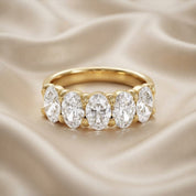 Oval-Cut Half-Eternity Ring | Lab-Grown Diamond