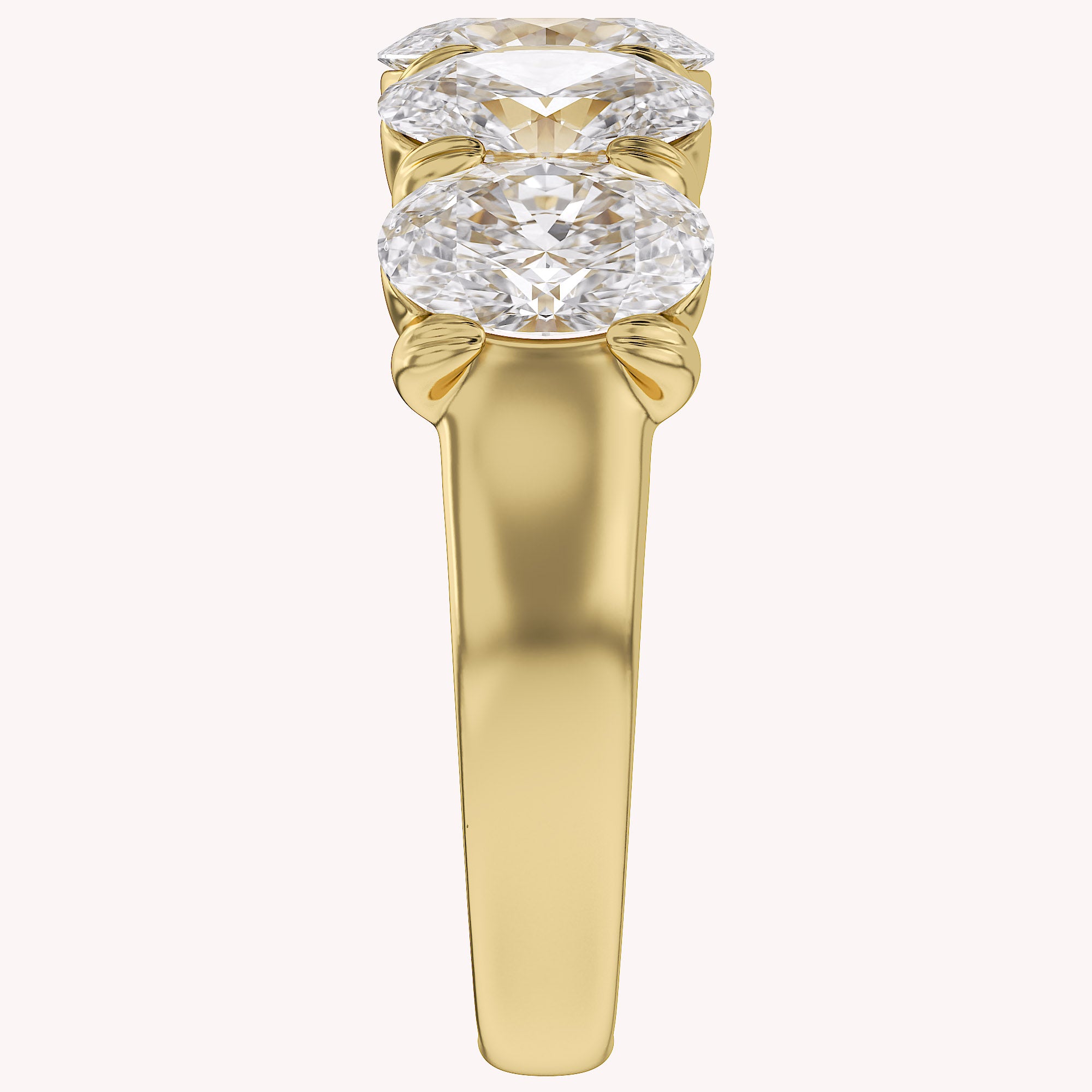 Oval-Cut Half-Eternity Ring | Lab-Grown Diamond