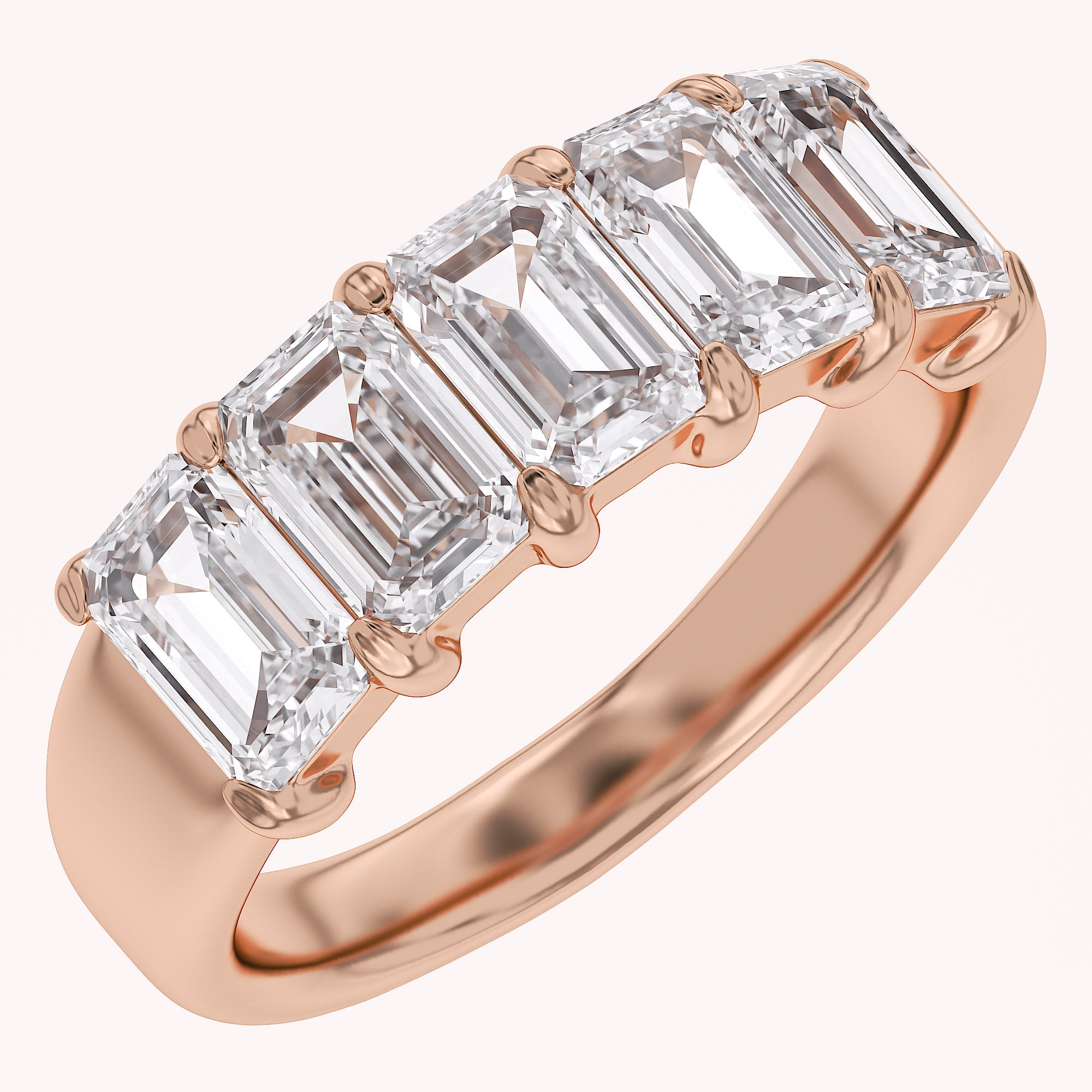 Emerald-Cut Half-Eternity Ring | Lab-Grown Diamond