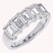 Emerald-Cut Half-Eternity Ring | Lab-Grown Diamond