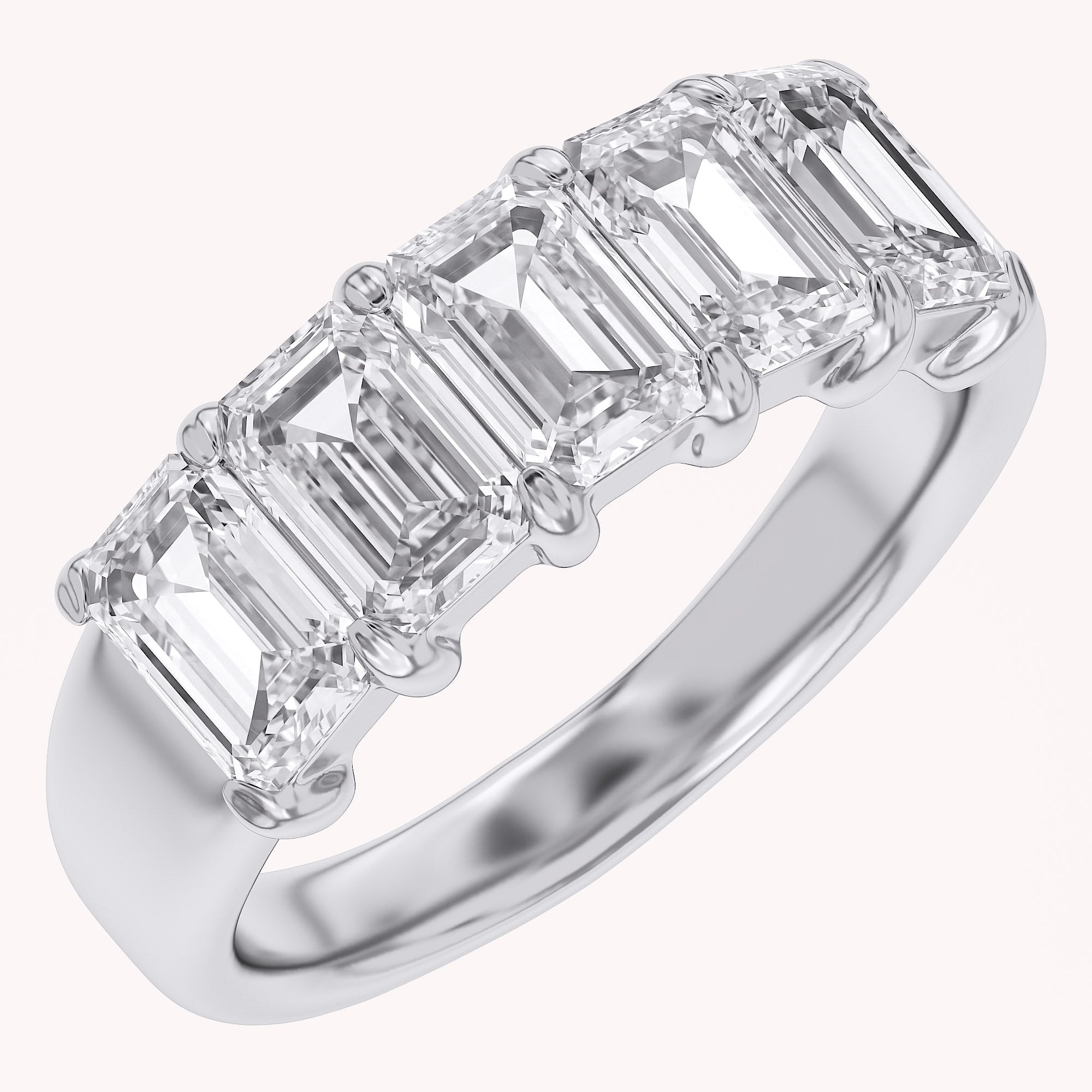 Emerald-Cut Half-Eternity Ring | Lab-Grown Diamond
