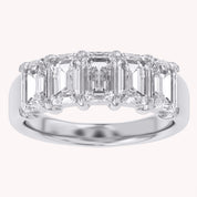 Emerald-Cut Half-Eternity Ring | Lab-Grown Diamond