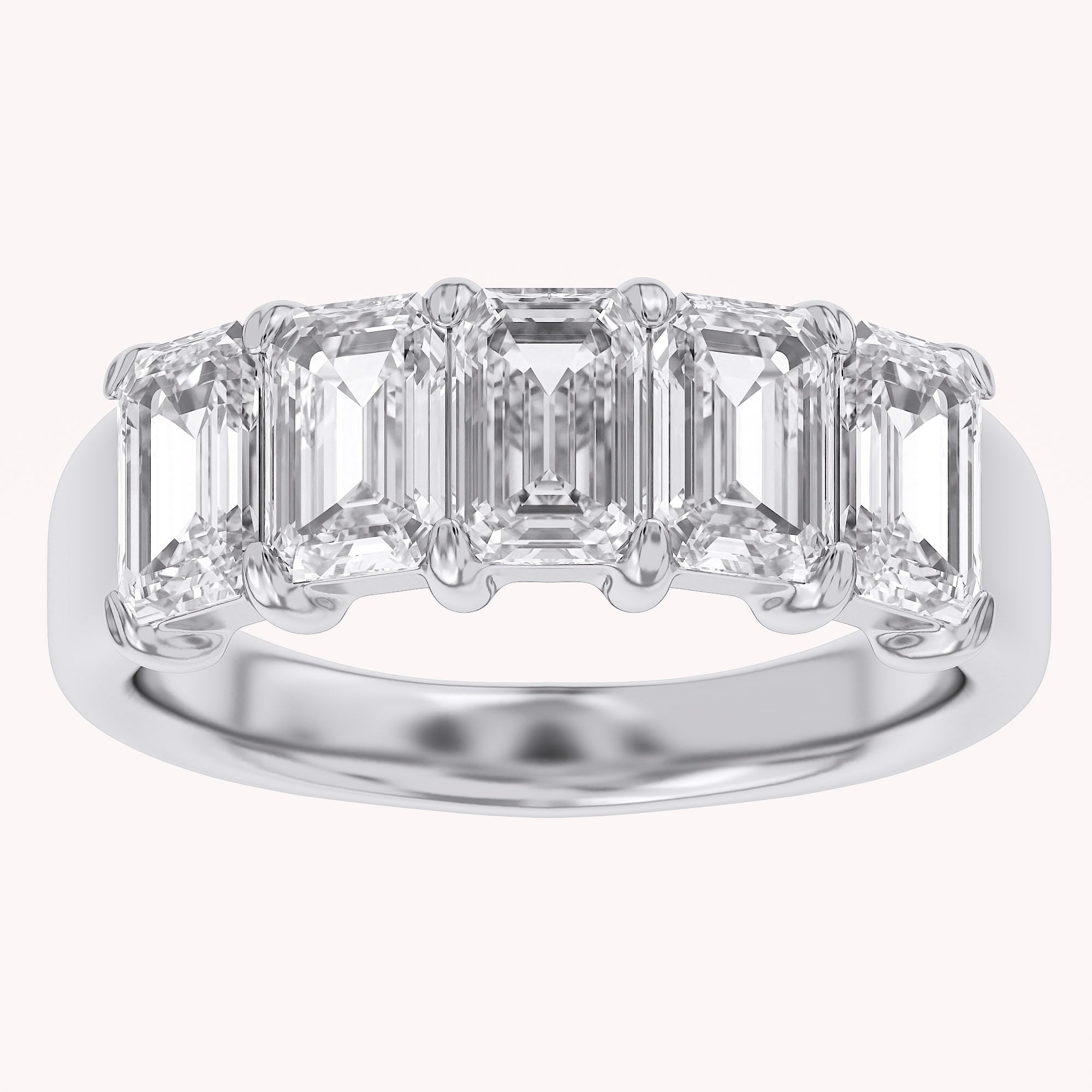 Emerald-Cut Half-Eternity Ring | Lab-Grown Diamond