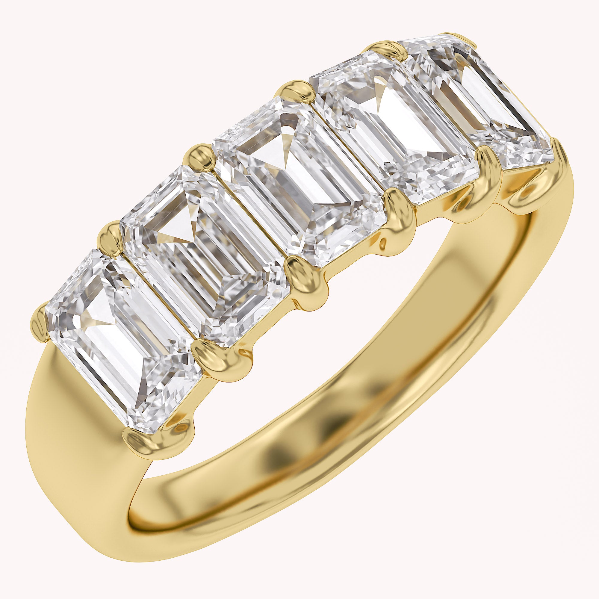 Emerald-Cut Half-Eternity Ring | Lab-Grown Diamond
