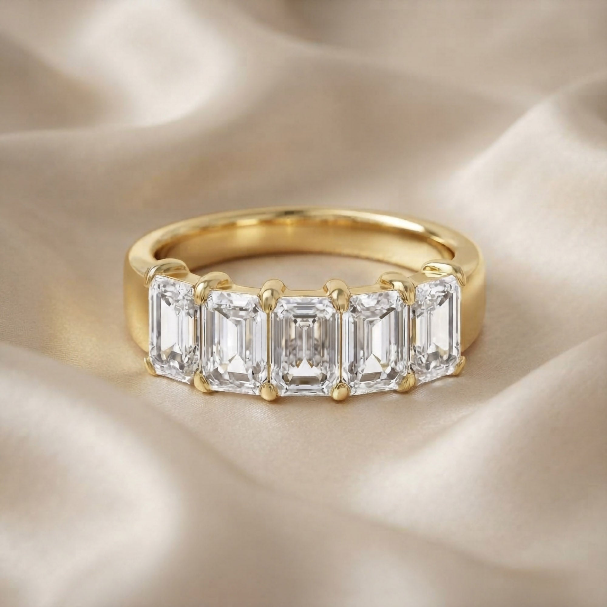 Emerald-Cut Half-Eternity Ring | Lab-Grown Diamond