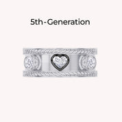 0.65 CT Heart and Round Lab Grown Diamond Oura Jacket Vintage Cigar Band Ring 5th - Generation