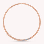 Baguette Shape Lab Created Moissanite Diamond 5.5MM Width Tennis Chain Necklace In 10K Solid Gold & 925 Sterling Silver Jewelry