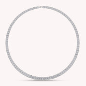 Baguette Shape Lab Created Moissanite Diamond 5.5MM Width Tennis Chain Necklace In 10K Solid Gold & 925 Sterling Silver Jewelry