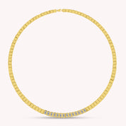 Baguette Shape Lab Created Moissanite Diamond 5.5MM Width Tennis Chain Necklace In 10K Solid Gold & 925 Sterling Silver Jewelry