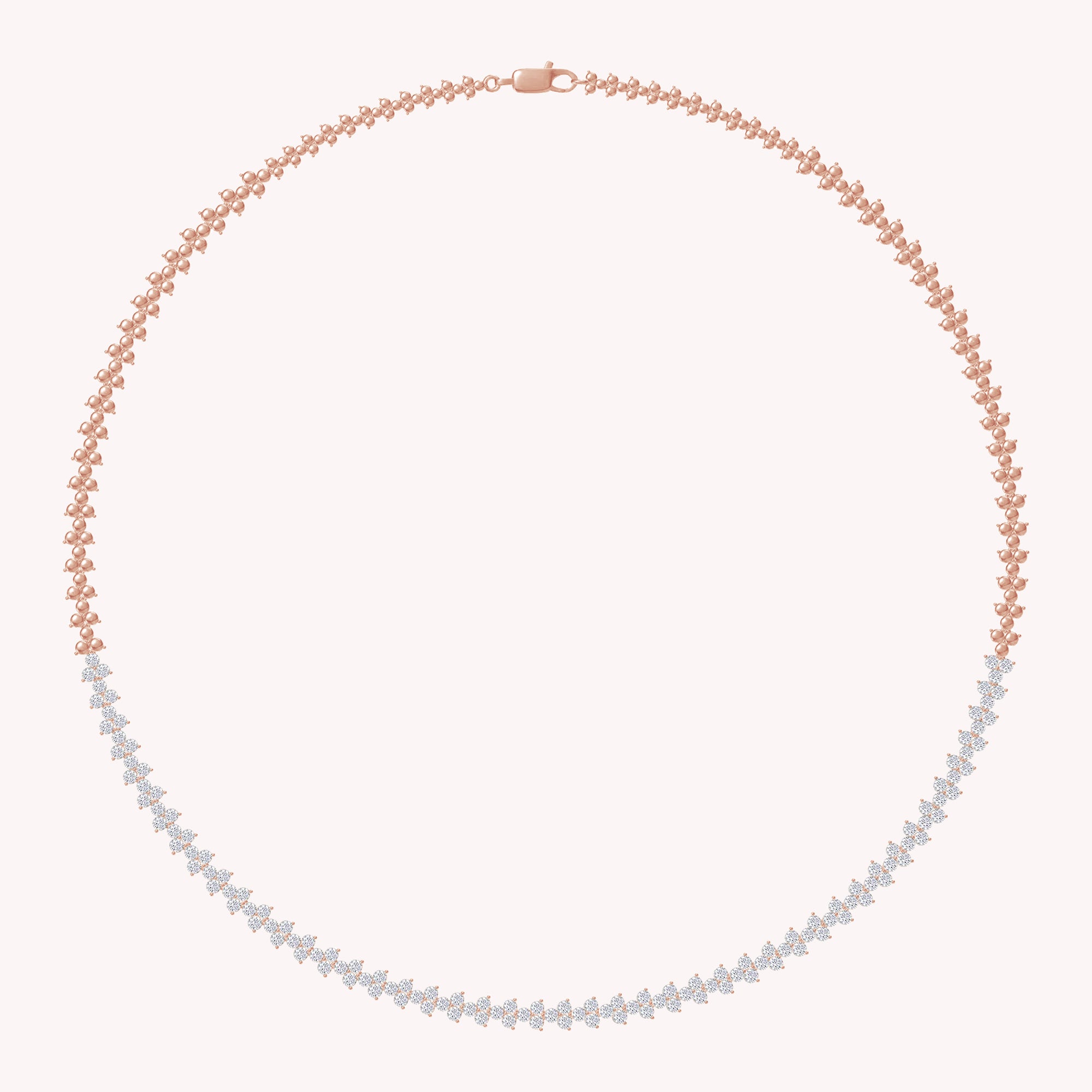 Round Shape Lab Created Moissanite Diamond 4.4MM Width Link Chain Necklace