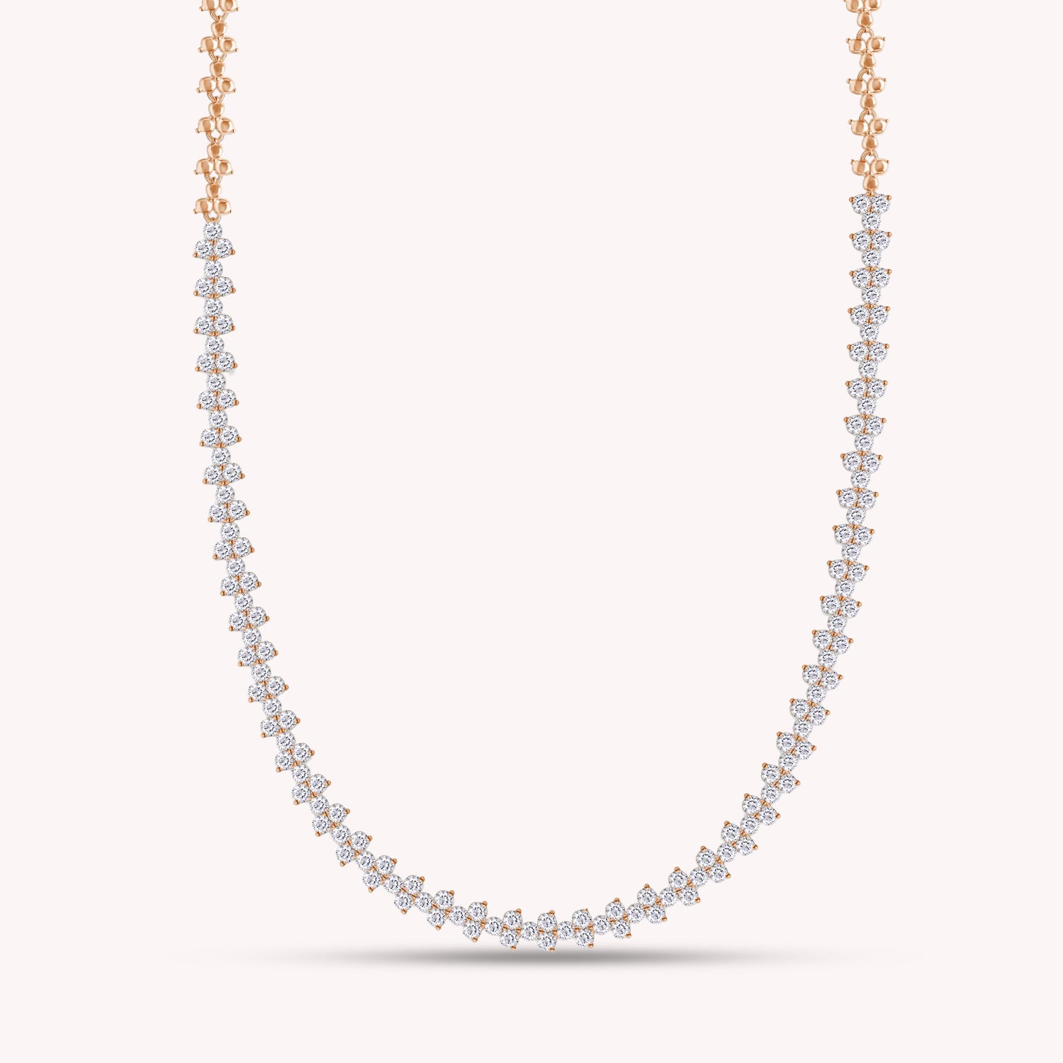 Round Shape Lab Created Moissanite Diamond 4.4MM Width Link Chain Necklace