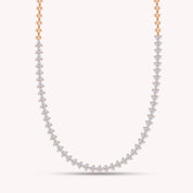 Round Shape Lab Created Moissanite Diamond 4.4MM Width Link Chain Necklace
