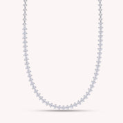 Round Shape Lab Created Moissanite Diamond 4.4MM Width Link Chain Necklace