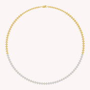 Round Shape Lab Created Moissanite Diamond 4.4MM Width Link Chain Necklace