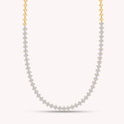 Round Shape Lab Created Moissanite Diamond 4.4MM Width Link Chain Necklace