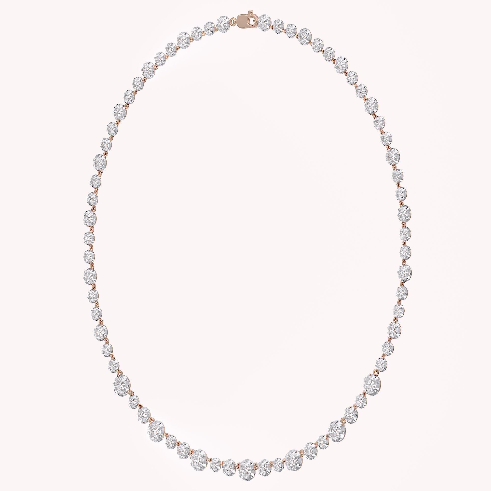 Classic 9.20 CTTW Round cut Lab-Grown Diamond Tennis Necklace