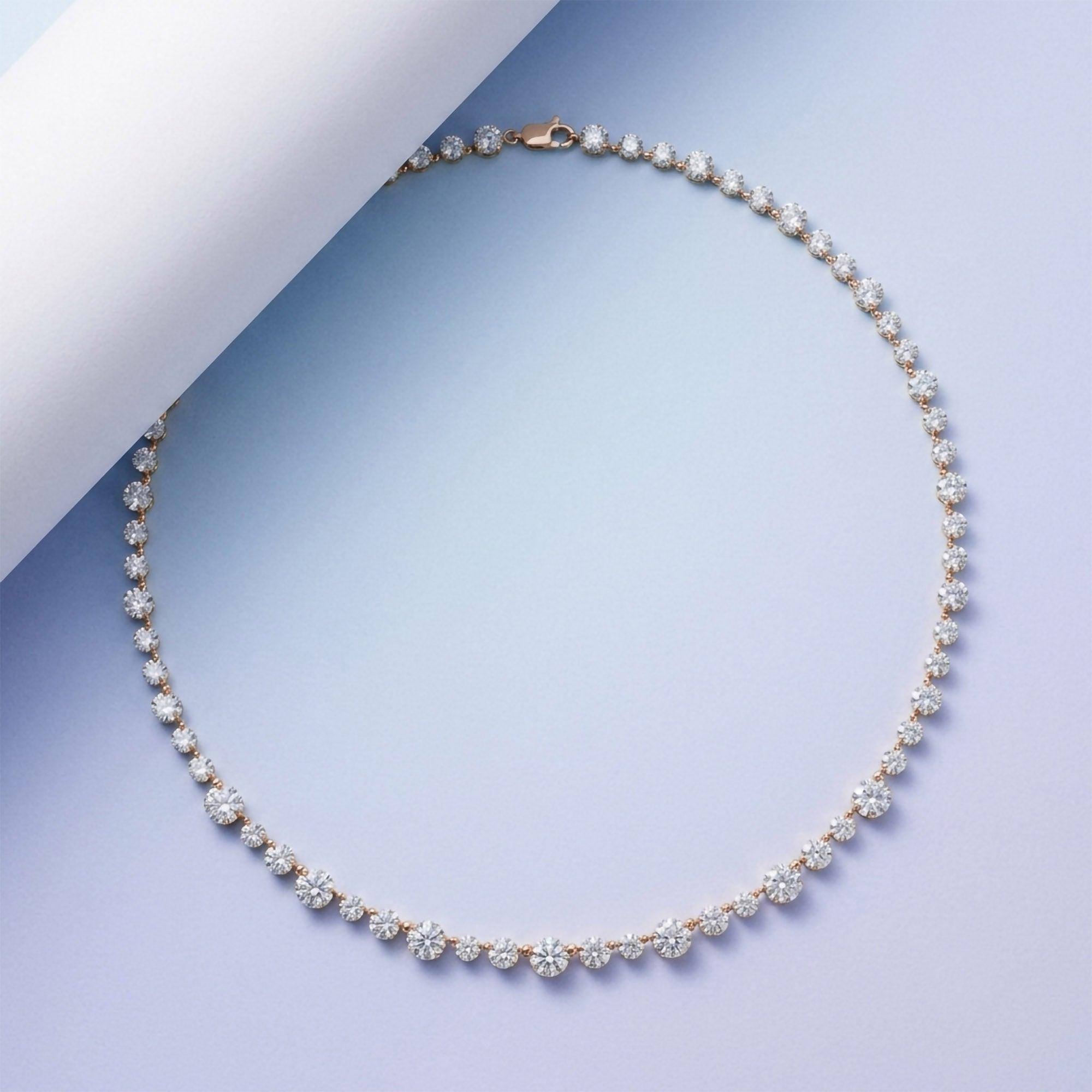 Classic 9.20 CTTW Round cut Lab-Grown Diamond Tennis Necklace
