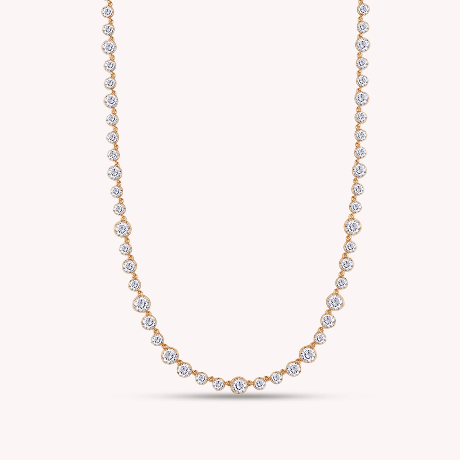 Tennis Choker Chain Necklaces In Lab Created Moissanite