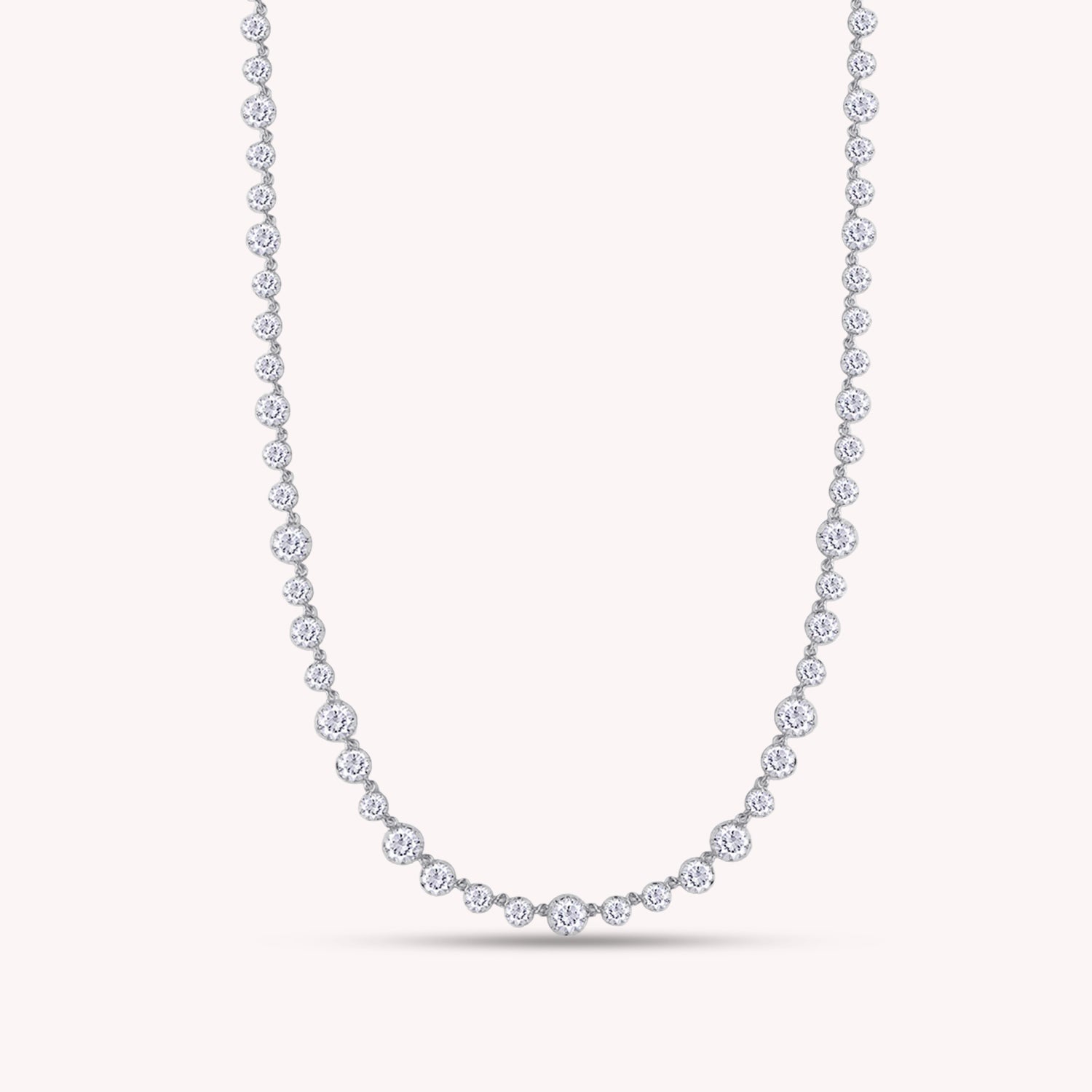 Tennis Choker Chain Necklaces White Sparkling Cubic Zirconia