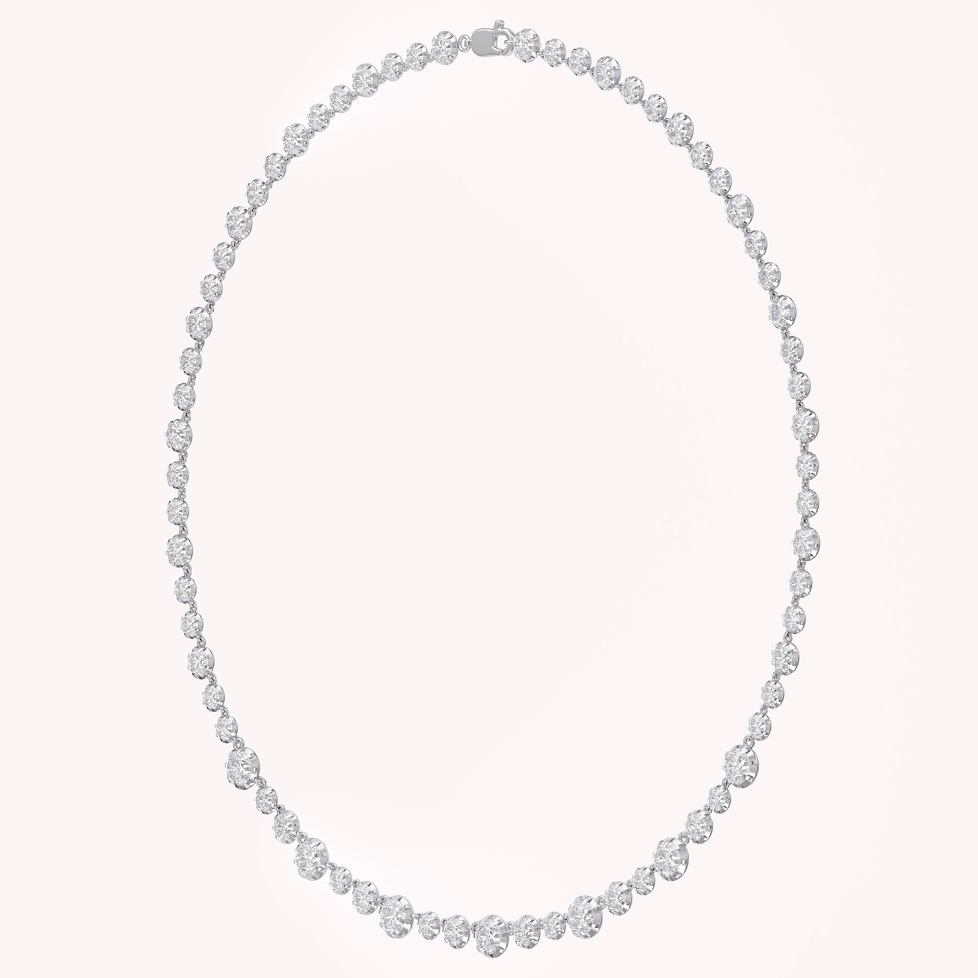 Classic 9.20 CTTW Round cut Lab-Grown Diamond Tennis Necklace