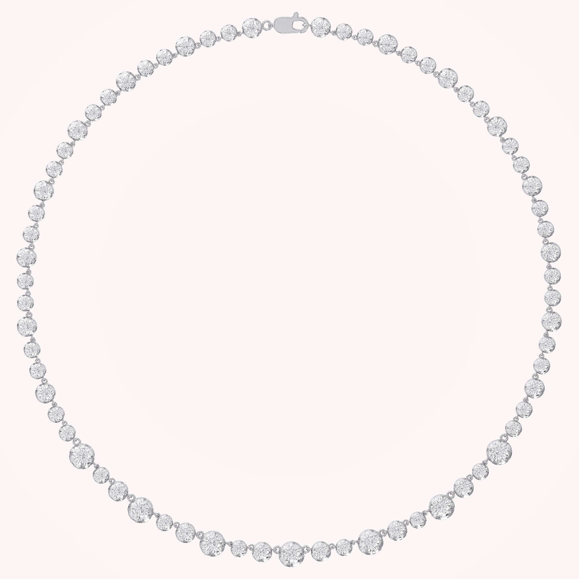 Classic 9.20 CTTW Round cut Lab-Grown Diamond Tennis Necklace