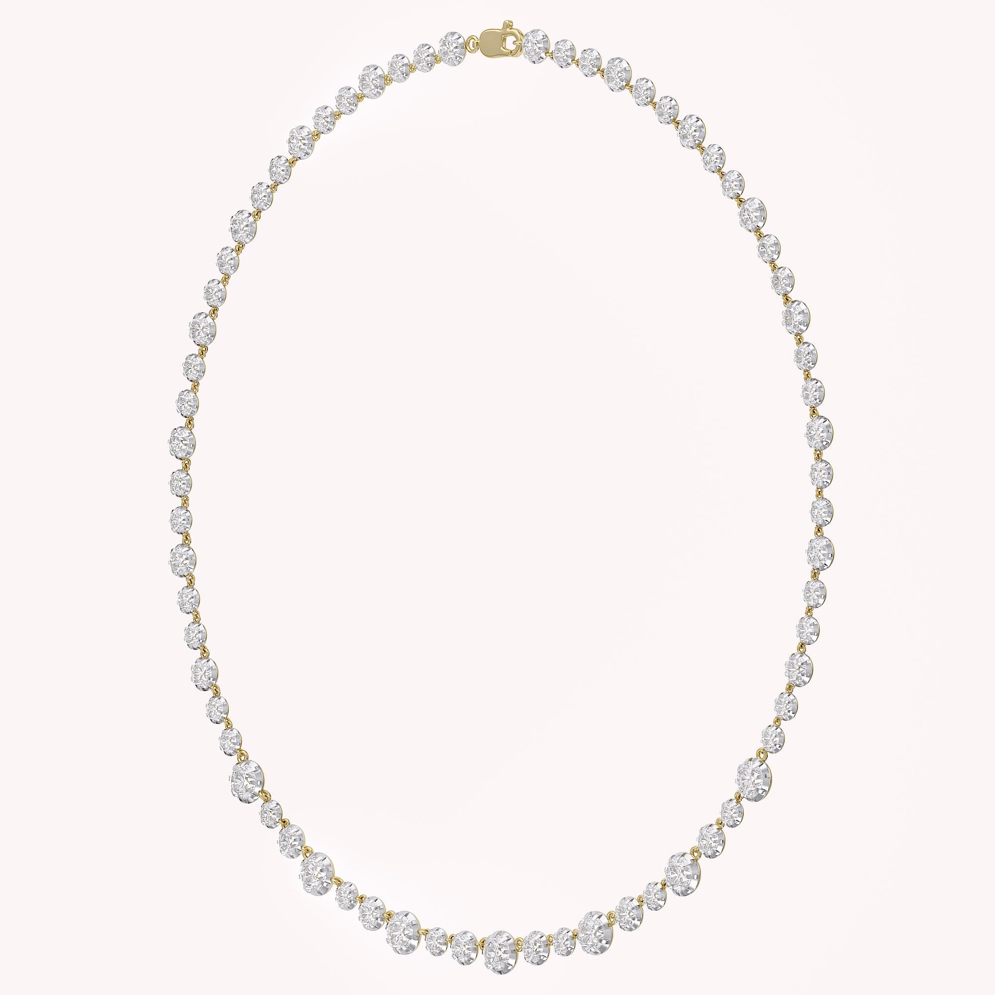 Classic 9.20 CTTW Round cut Lab-Grown Diamond Tennis Necklace