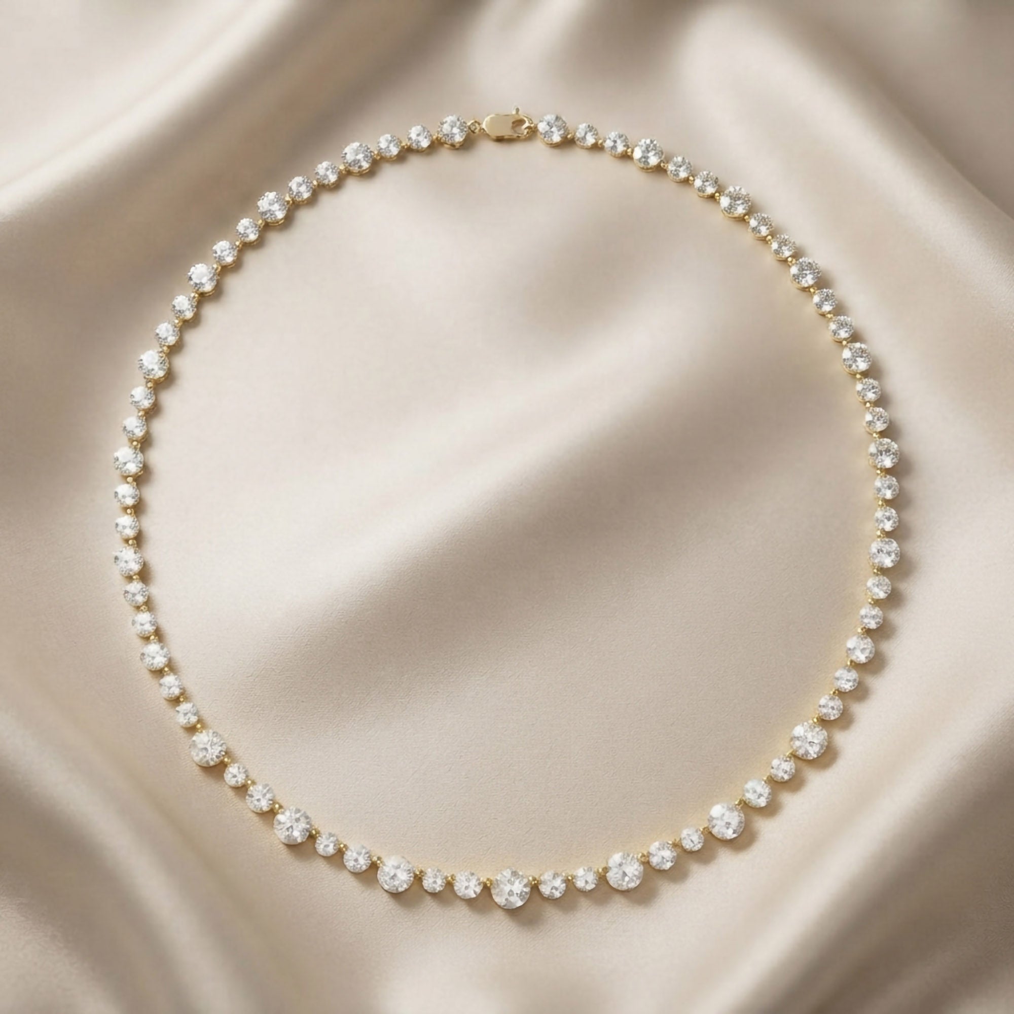 Classic 9.20 CTTW Round cut Lab-Grown Diamond Tennis Necklace