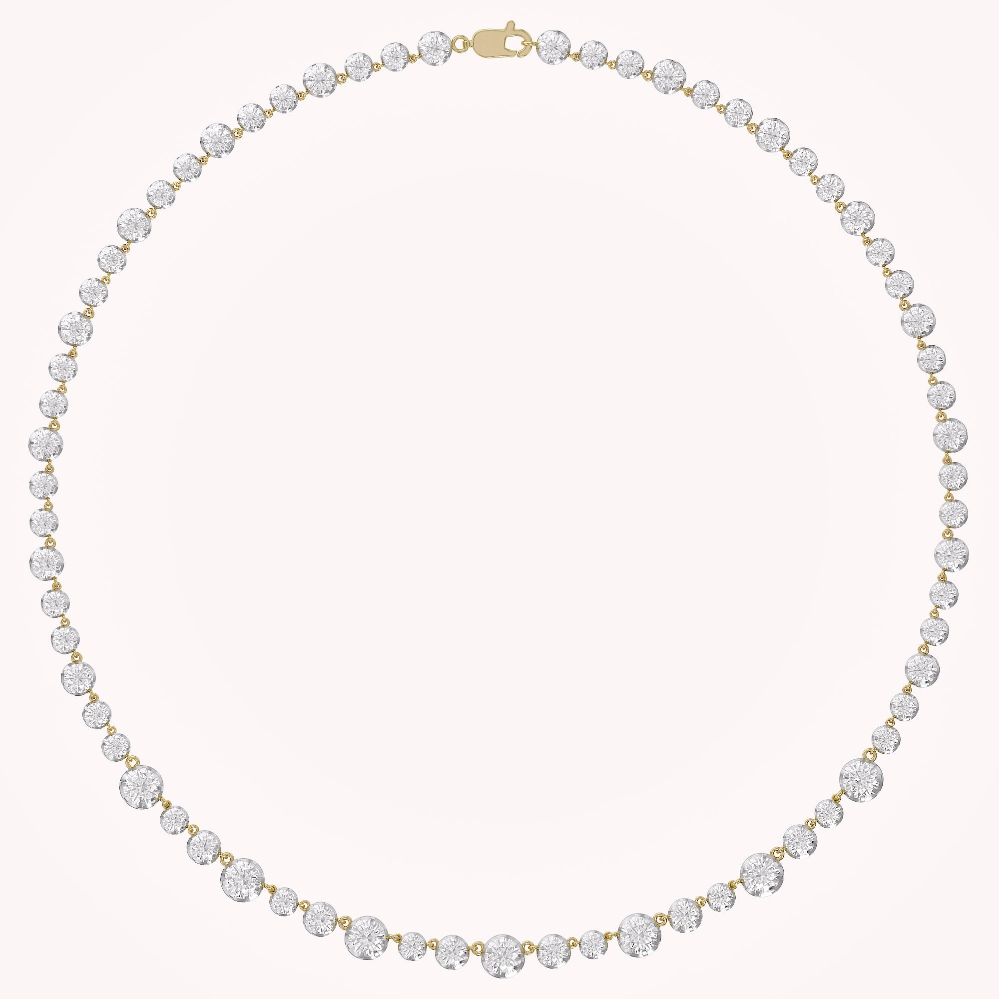 Classic 9.20 CTTW Round cut Lab-Grown Diamond Tennis Necklace