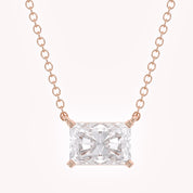 Classic Radiant Cut Lab Grown Diamond Solitaire Pendant Necklace for Women