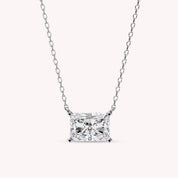 Classic Radiant Cut Lab Grown Diamond Solitaire Pendant Necklace for Women