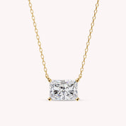 Classic Radiant Cut Lab Grown Diamond Solitaire Pendant Necklace for Women