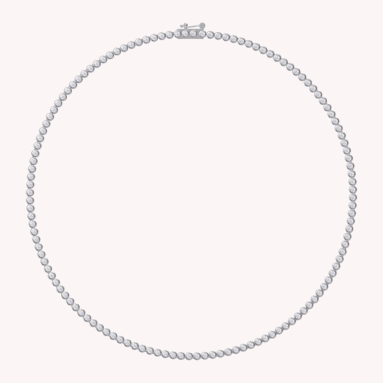 Tennis Necklaces Bezel Set in 4.25 Carat Lab Created Moissanite Necklaces