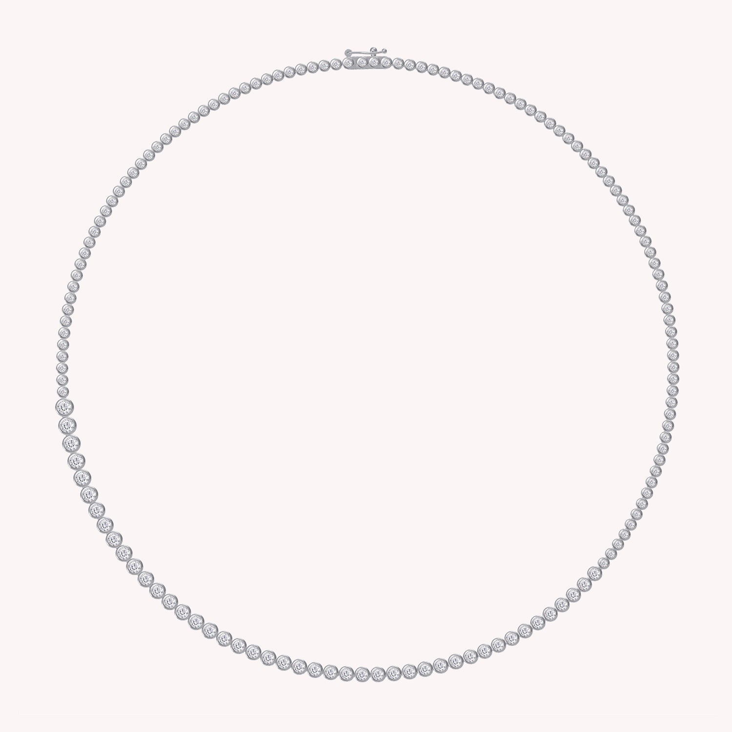 Tennis Necklaces Bezel Set In White Cubic Zirconia Necklace