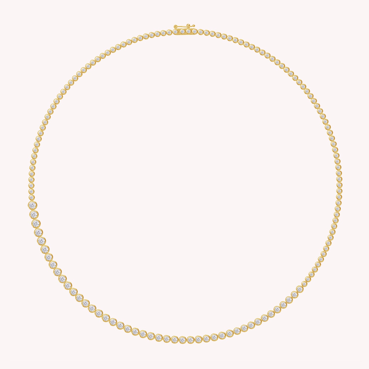 Tennis Necklaces Bezel Set In White Cubic Zirconia Necklace