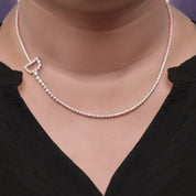 Tennis Bezel Set Initial Letter Lab Created Moissanite Necklace