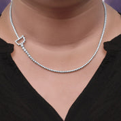 Tennis Bezel Set Initial Letter Lab Created Moissanite Necklace