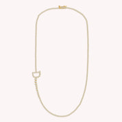 Tennis Bezel Set Initial Letter Lab Grown Diamond Necklace