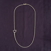 Tennis Bezel Set Initial Letter Lab Grown Diamond Necklace