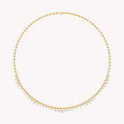 KIN Necklace with 3.00MM Bead Chain in Lab Created Moissanite
