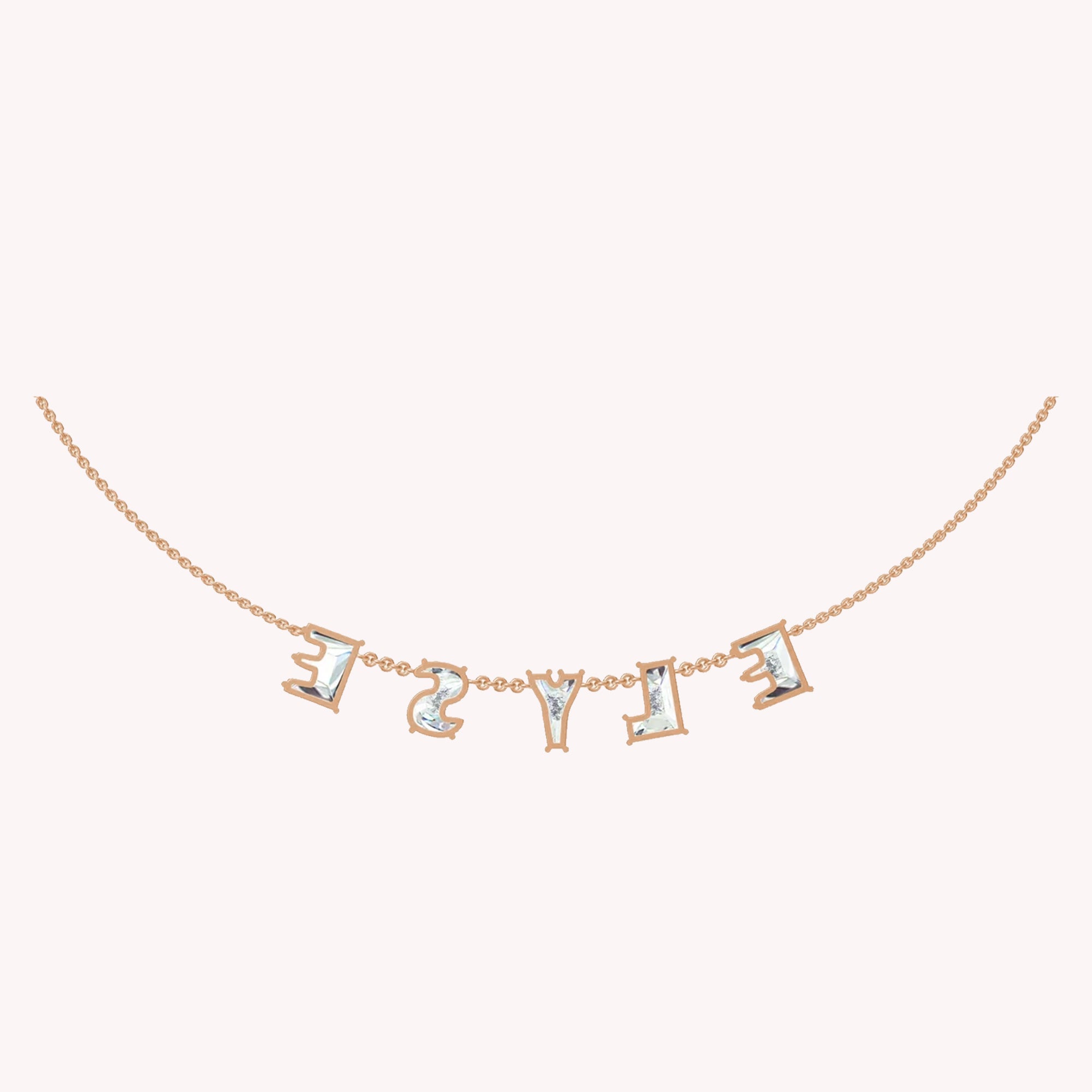 Personalized Name ELYSE Chain Necklace In Lab Created Moissanite